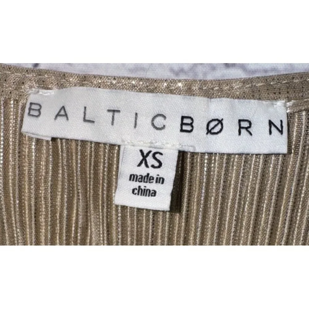 BALTIC BORN Women’s Gold Athena Pleated Maxi Dress Size XS